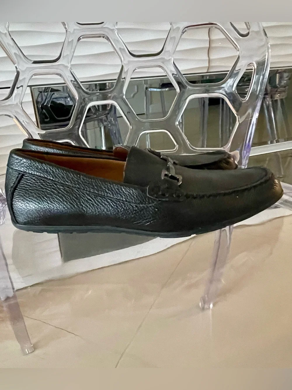 Vionic Mason Black Leather Bit Loafers US 10.5